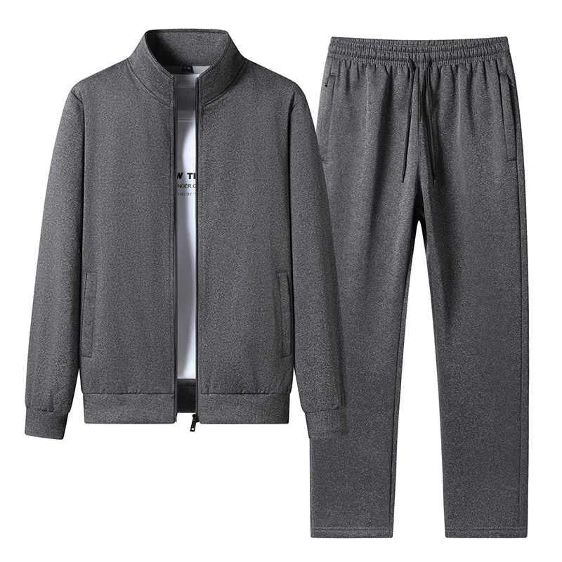 

New Cardigan Sports Suit Outfits Men's Spring Autumn Outwear Long Sleeve Casual Pocket Long Sleeve 2-piece Set Tracksuit