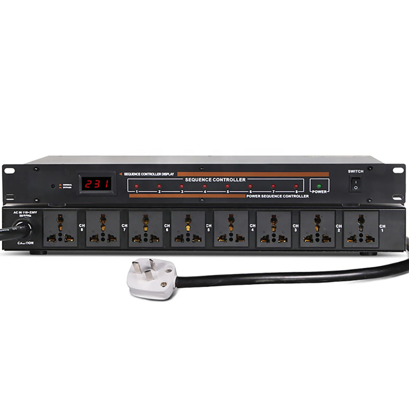 8 Channel DJ Sound System Power Sequence Controller With Display For Ktv Live Sound Stage Equipment