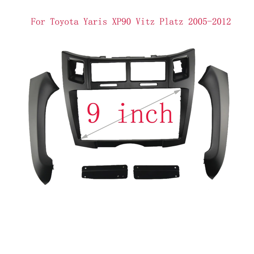 2 Din Car Radio Fascia for Toyota Yaris Vitz Platz 2005-2012 Dash Kit MP5 Stereo DVD Adaptor Panel Frame