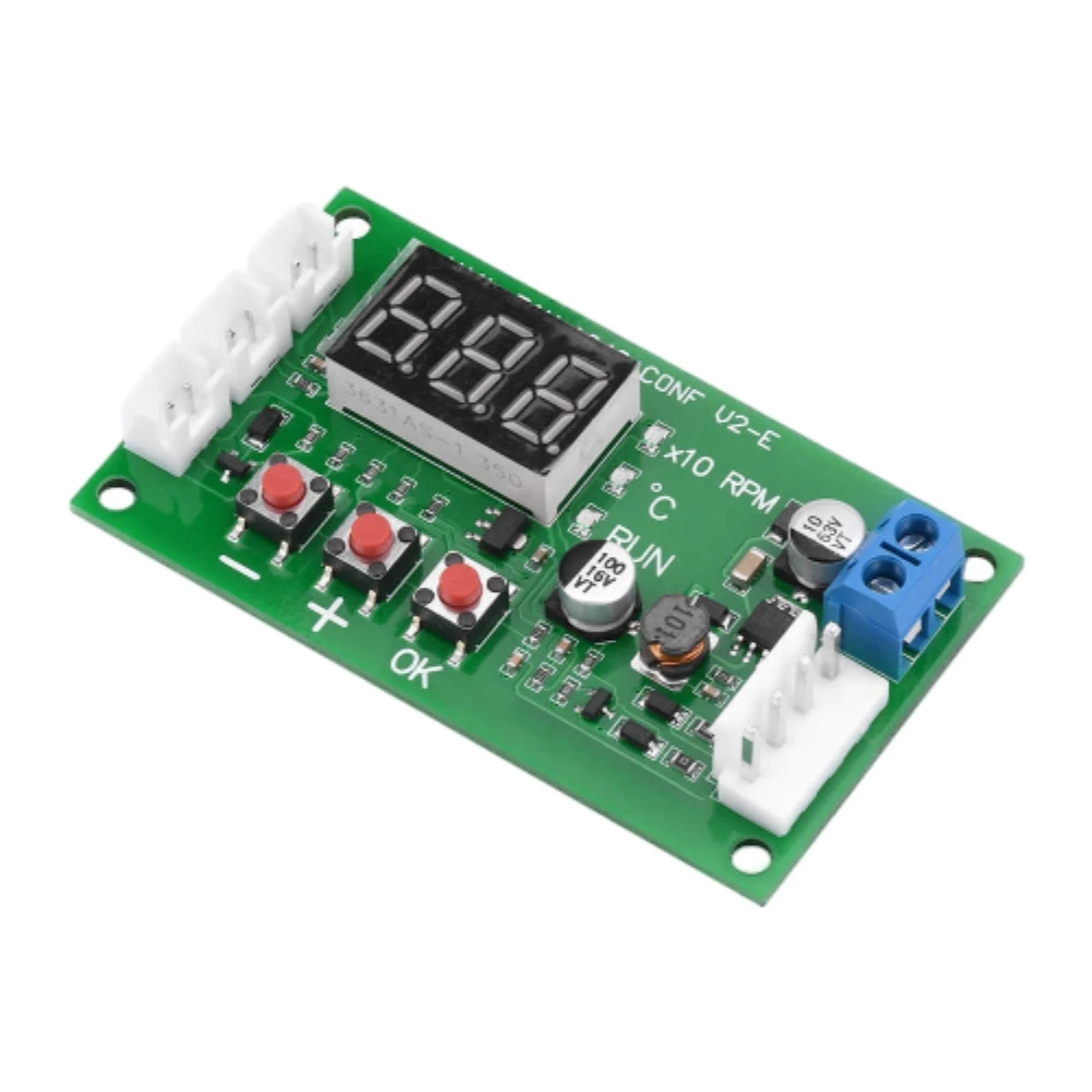

4-Wire PWM Fan Speed Controller DC11-55V Digital Display Temperature Control 10V Signal for EC EBM Fans Speed Control Support