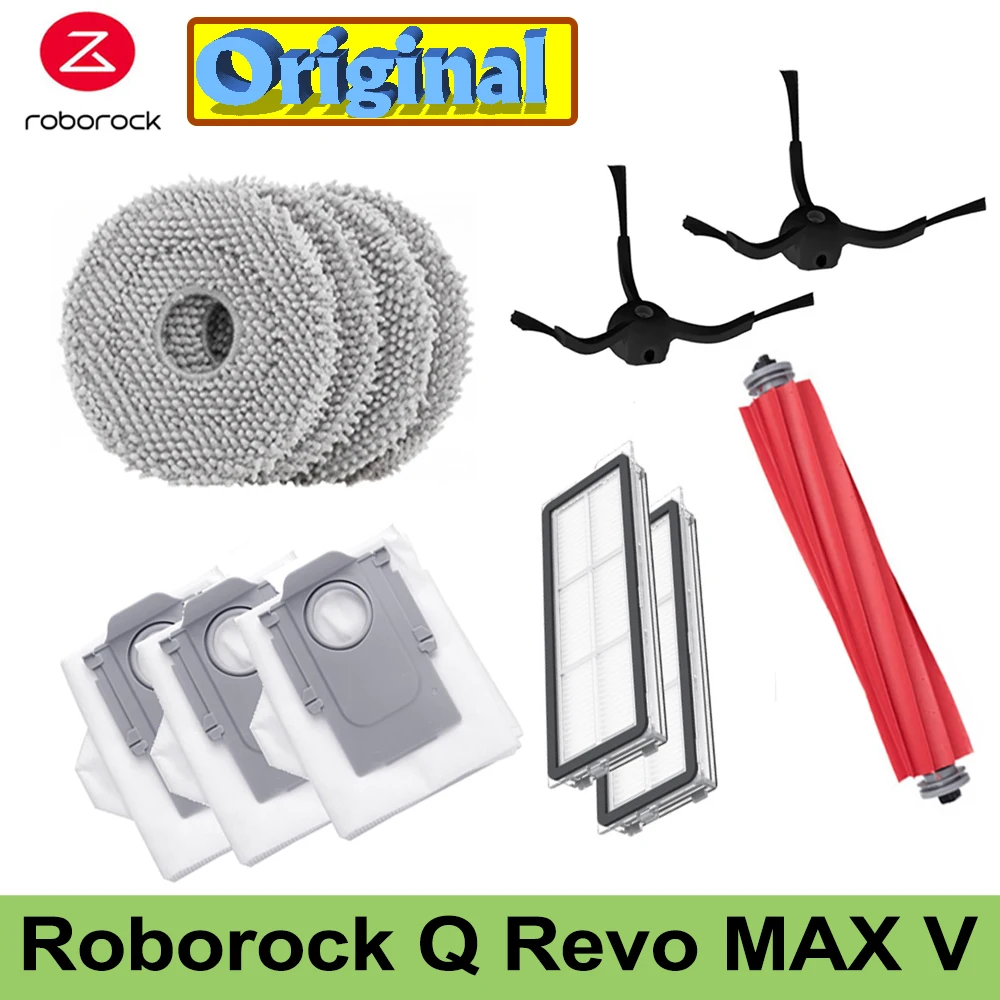 Roborock qrevo max v Mop Accessory of Main Brush HEPA Filter Dust Bag Side Brush Robot Vacuum Cleaner Original  Parts