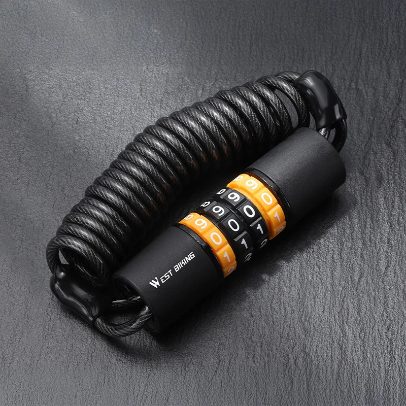 

Bicycle Lock Steel Cable Chain Security Password 4 Digit Lock Anti-Theft Combination Number Code Safety Bike Bicycle Accessories