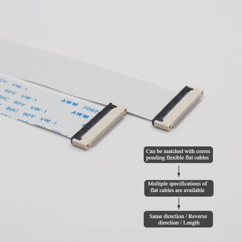 FPC/FFC Connector 0.5mm Pitch 2.0H Clamshell Flat Cable Socket, Environmentally Friendly Temperature-resistant Seat