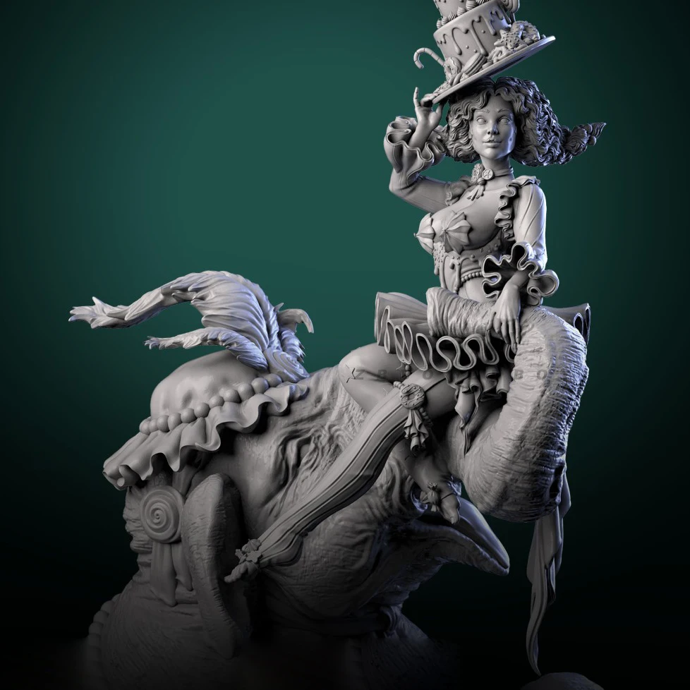 

Overall heights 75mm 90mm 115mm Resin model kit for elephant circus performance self-assembly and coloring TD-7495 /3D