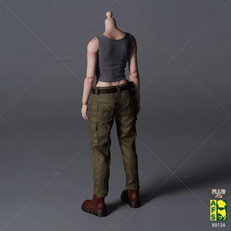 X013 A/B/C 1/6 مقياس الشارع نمط وظيفية العمل السراويل سترة مع حزام الملابس النسائية ل AT203 12 بوصة عمل الشكل الجندي