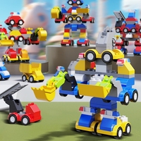 35/40/42PCS Large Particle Building Blocks Car Engineering Traffic Vehicle Excavator Assemble Education Children Toy DIY Bricks