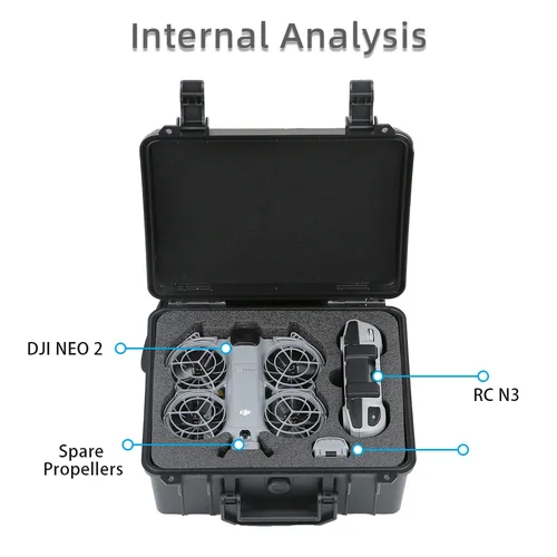 Imagen 2 del producto Caja de seguridad portátil para DJI NEO 2, caja protectora a prueba de explosiones, Estuche de transporte de carcasa dura, Maleta para accesorios de Dron DJI RC N3
