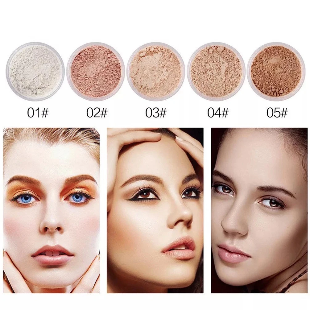 Polvo suelto de 20g con soplo, etiqueta privada, Control de aceite vegano, mate, logotipo personalizado de larga duración, maquillaje iluminador resistente al agua, venta al por mayor