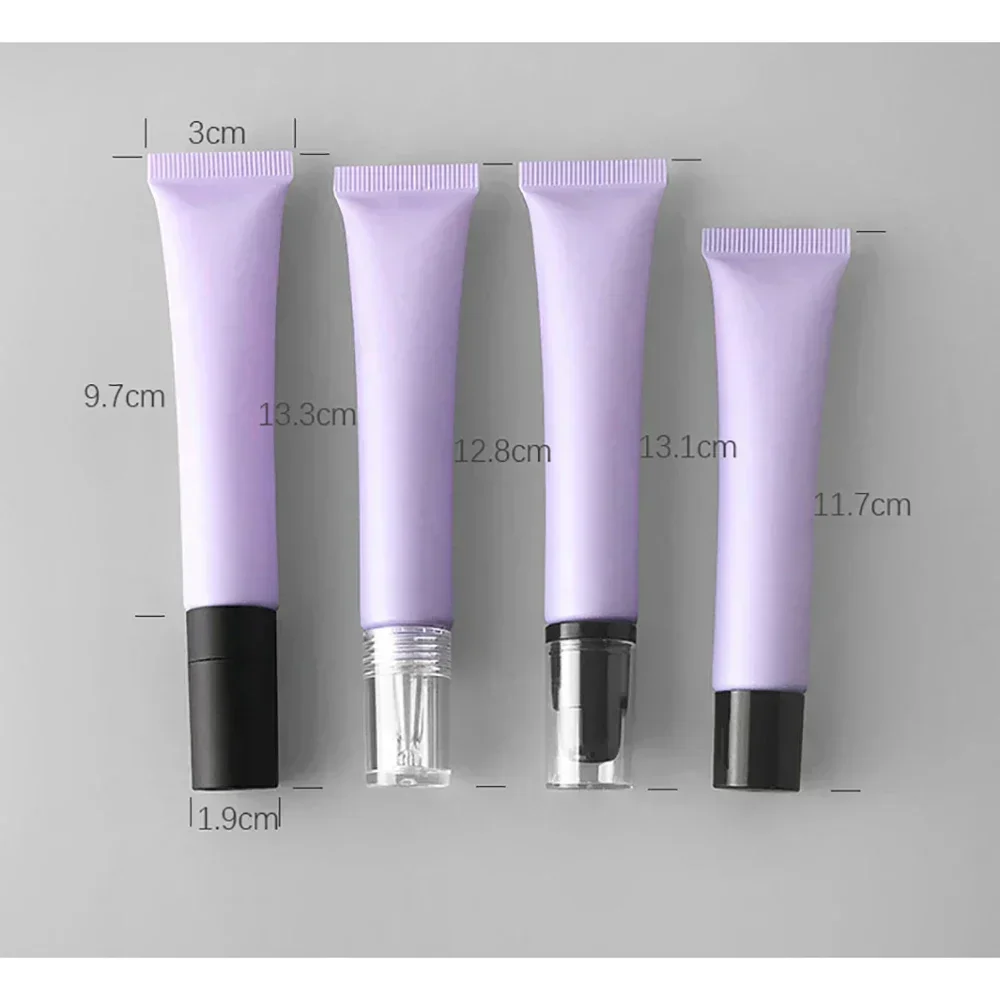 20g Purple Plastic Lipstick Refillable Squeeze Bottle 20ml Cosmetics Container Empty Lipgloss Essence Eye Cream Soft Tube