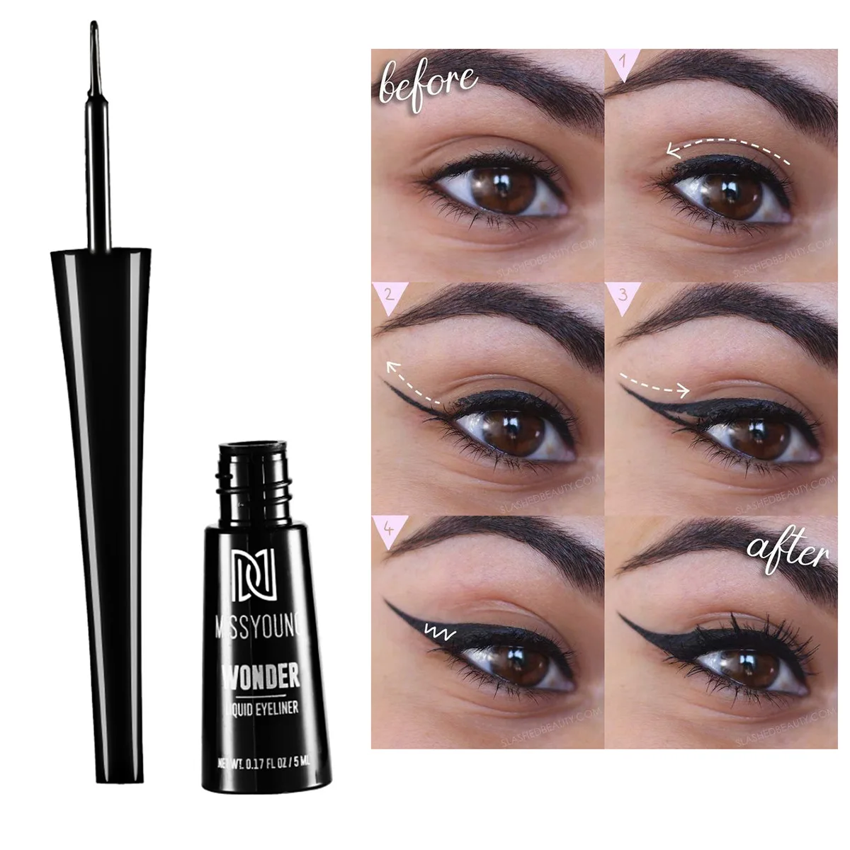 Black Liquid Eyeliner Pencil Waterproof Long-lasting Smudge proof Quick Dry Natural Eyeliner Pen Brown Eye Liner Makeup