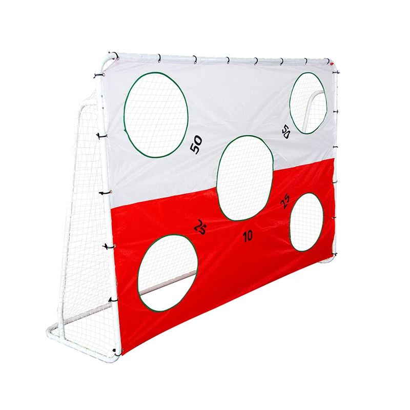 Portable Red and white Professional Outdoor soccer & football training  goal net with target shot for children and adult