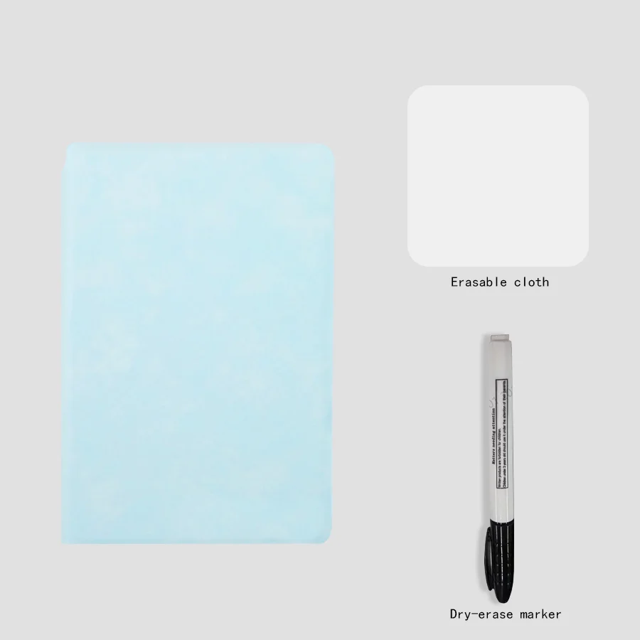 Tragbares, wiederverwendbares Whiteboard-Notizbuch-Set im A5-Format mit Stift und Radiertuch, Leder-Notizblock, Wochenplaner für den stilvollen Bürogebrauch – Detail 12