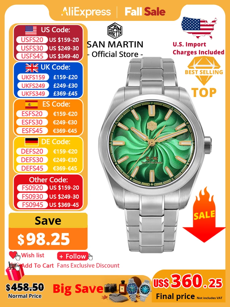 

San Martin 2025 Guilloche Dial Snake Year Limited 39mm Miyota 90S5 Clear Caseback Men Automatic Mechanical Watch Luminous SN0144