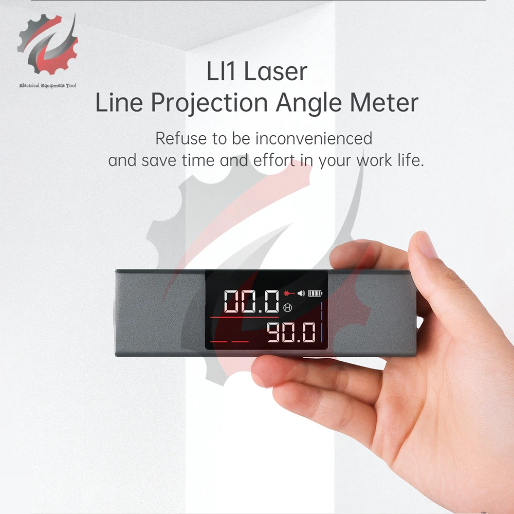 LI1 Laser Protractor Digital Inclinometer Angle Measure Laser Level Ruler Type-C Laser Measurement Construction Tool Angle Ruler