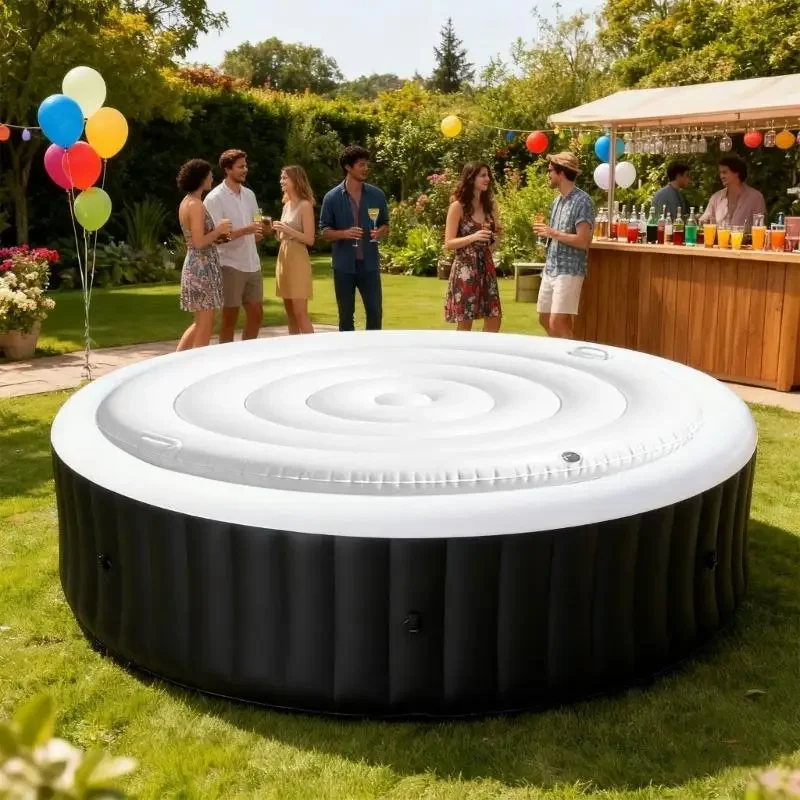 

Inflatable Hottub Cover Insulated Lid Cap For 4.75ft Round Spas Pool Energy Efficient Design Outdoor Accessory 15UB