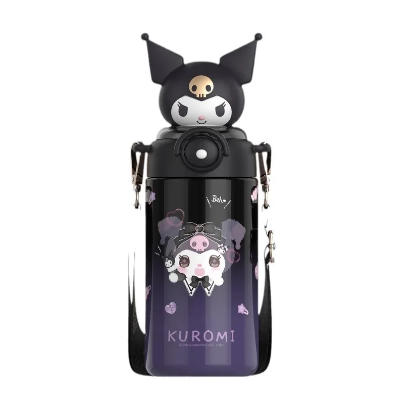 Cartoon Hello kitty kuromi My melody Cinnamoroll Pochacco thermos cup 316 stainless steel new children's kawaii straw water cup