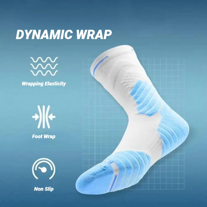 Men's High-Top Sports Towel Basketball Socks Bottom Practical Professional Long-Tube Mid-Tube Elite Thick Running Non-Slip