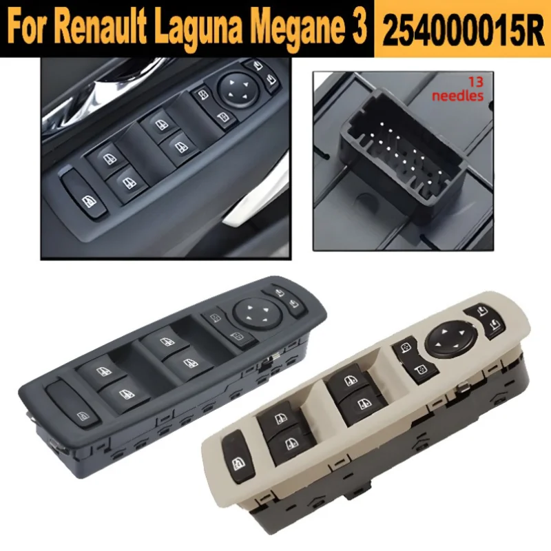 

254000015R For Renault Fluence Laguna Megane 3 2008-2016 Electric Window Mirror Switch Regulator Control Button Replacement New