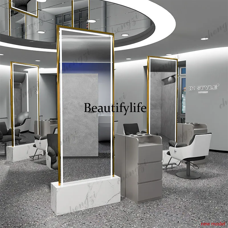 h178The mirror table of the hair salon is dedicated to the hair salon,the floor-to-ceiling hair cutting