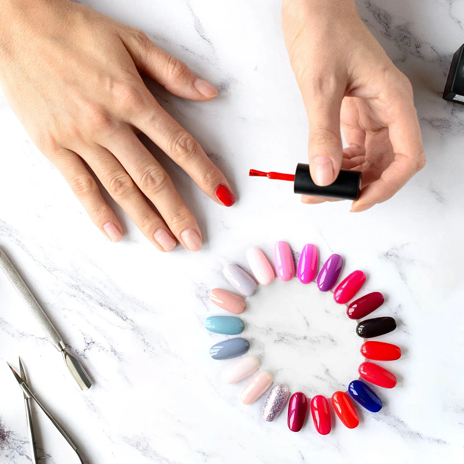 

Nail Art Practice Card 20 Colors Transparent 13x11cm Display Chart Manicure Tools Sample Wheel Nail Salon Pedicure Color Display