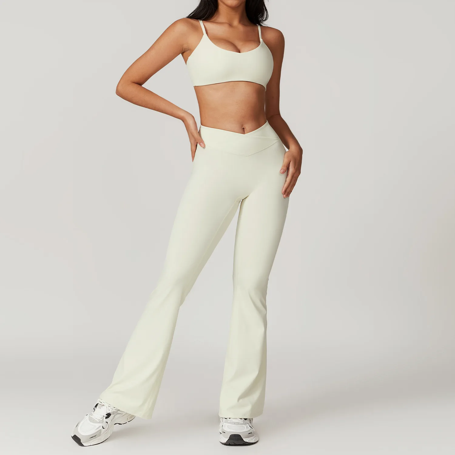 Vêtements de Yoga pour Femme, 2 Pièces, Vêtements d'Extérieur, Course à Pied, Exercice, Document Pur, Confortable, Respirant, Sexy, Dos aux, Vêtements de Fitness