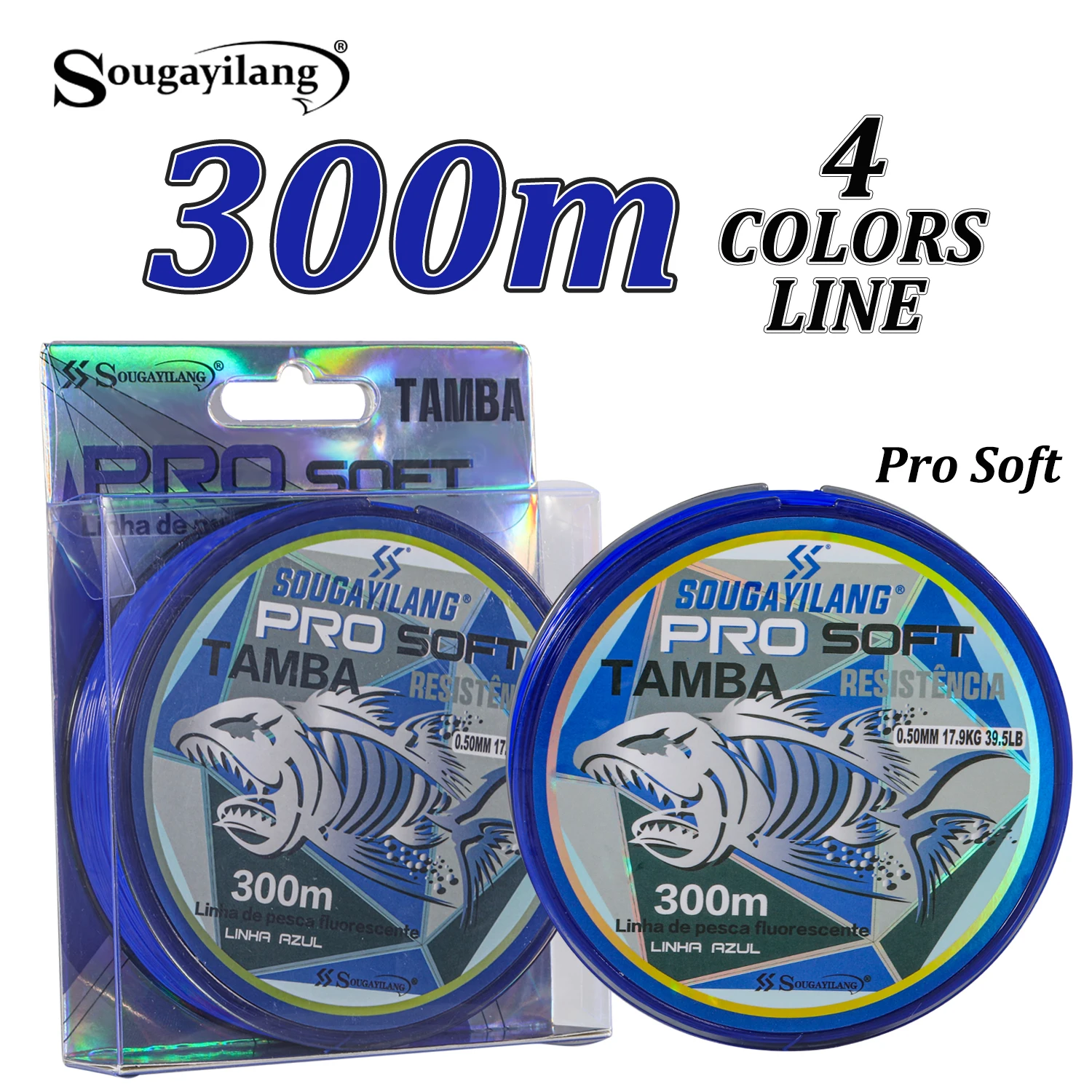 Sougayilang Linha de Pesca 300m Nylon Profissional