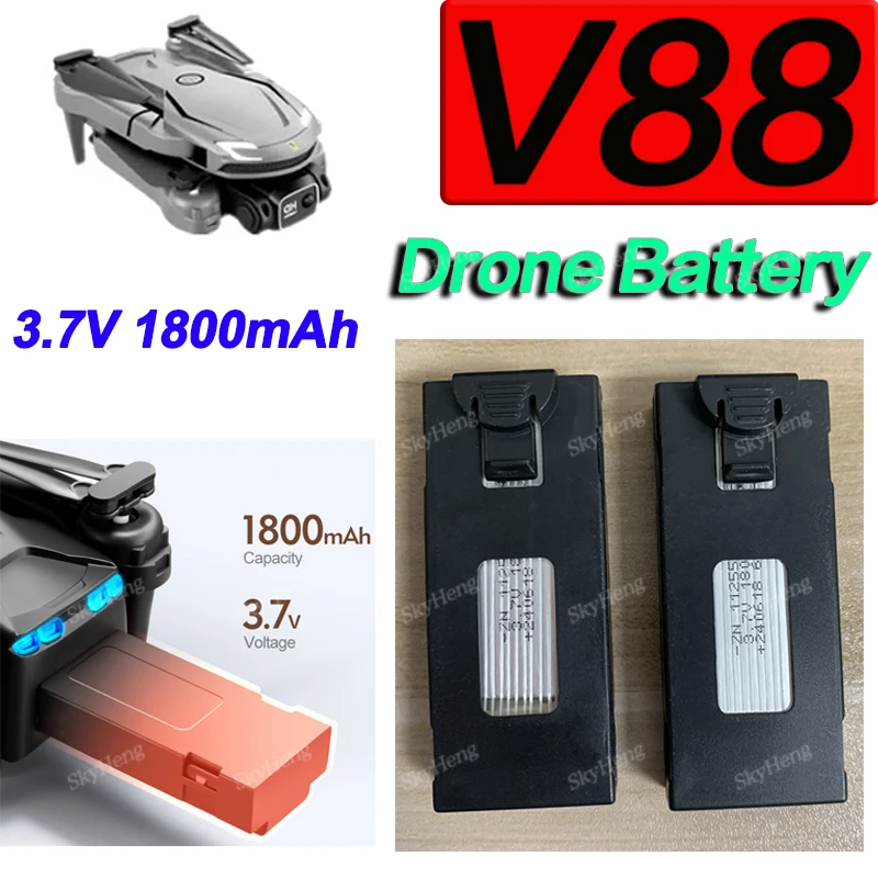 Oryginalny V88 8K profesjonalny akumulator do drona HD 3.7V 1800mAh dla V88 Drone RC Qudcopter bateria akcesoria zamienne czฤลci