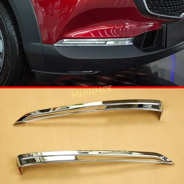 Chrome Car Front Fog Lights Cover Lamps Trim For Mazda CX30 CX-30 DM 2020 2021 2022