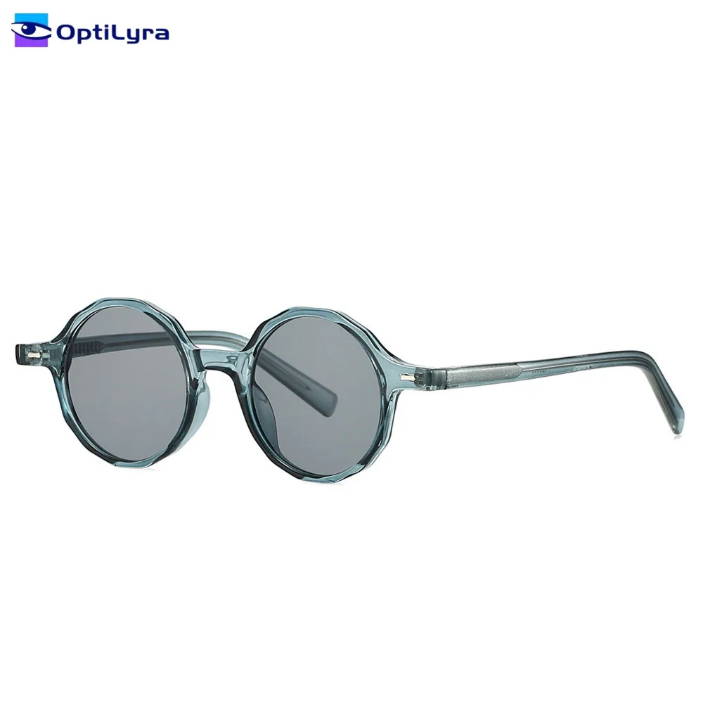 

OptiLyra Brand Fashionable Polygonal Round Glasses Women's Retro Rivet Sunglasses UV400 Men's Sunglasses