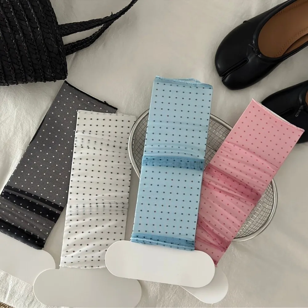

Korean Style Polka Dot Leg Sleeves Harajuku Y2K Ruffle Boot Cover Cuffs Lolita JK Kawaii Silk Sheer Leg Warmers Spicy Girls