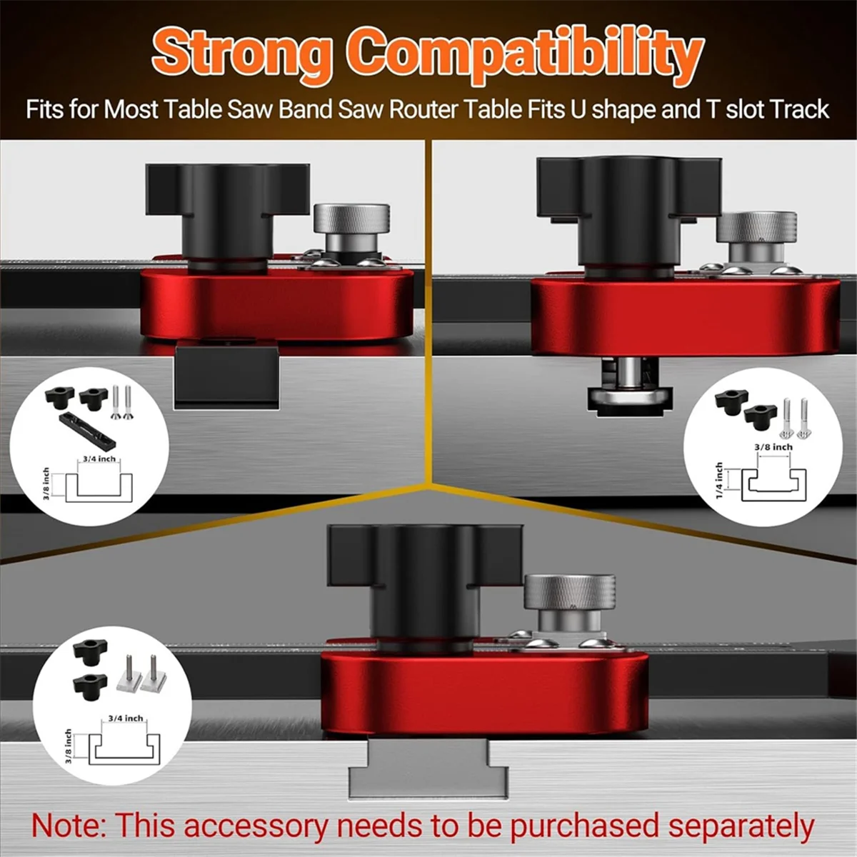 ABNJ Thin Rip Table Saw Jig - 3 Pulleys Thin Rip Jig for Making Repetitive Narrow Strip Cuts, Table Saw Guide Fits