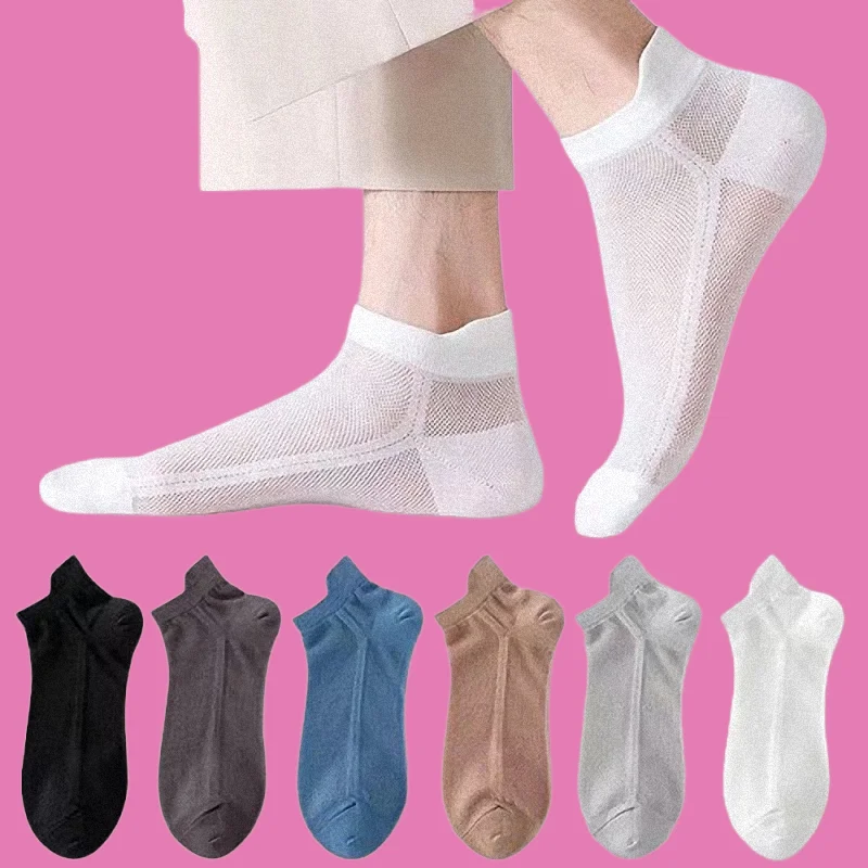 

6/12 Pairs 2024 New Fashion Men's Summer Socks Bottom Deodorant Sweat-absorbent Summer Thin Sports Breathable Shallow Boat Socks