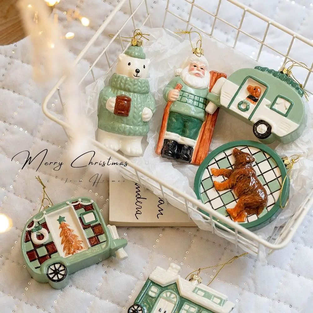 Description Picture 6 of itemHigh Quality Green Christmas Hanging Decoration DIY Plastic Drop Pendant House Car Reusable Xmas Tree Ornament For Christmas
