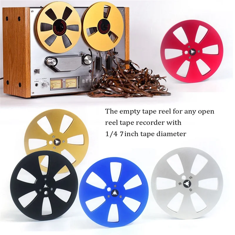 

B28C-7 дюймов, 6 отверстий, 1/4, пустая катушка для катушки, маленькая ступица, пустые ленточные катушки, открывающаяся машина, лоток, металлические детали магнитофона