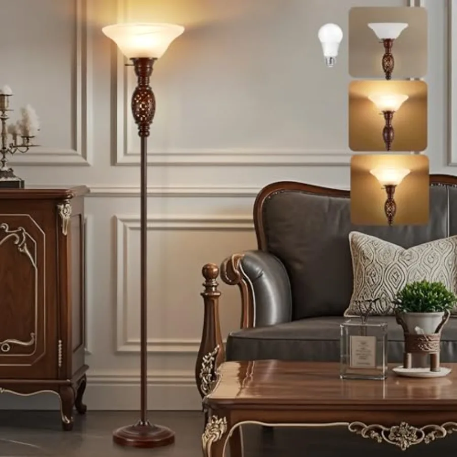 

Торшер Torchiere 70 дюймов с ночником - Торшер в викторианском стиле для гостиной, спальни, офиса - Торшеры в стиле ретро с