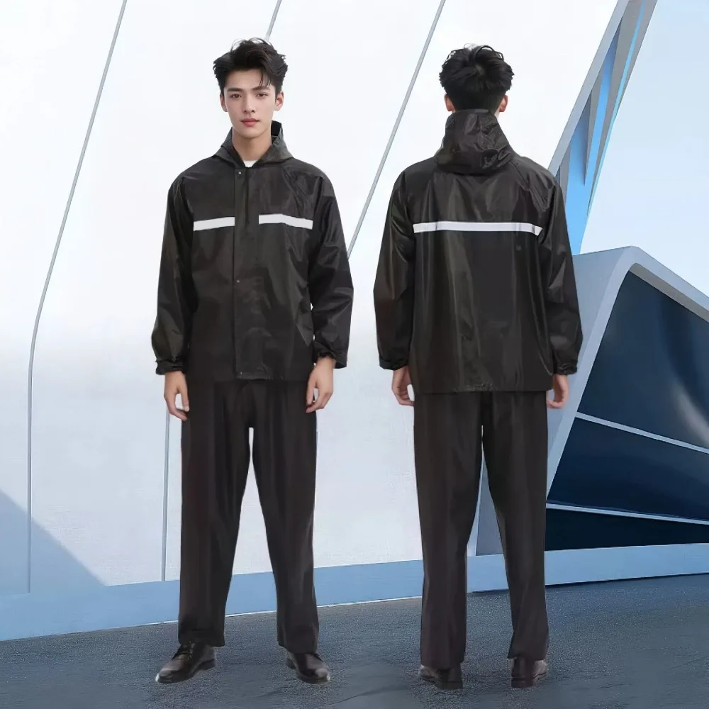 

Водонепроницаемый костюм для мотоциклистов, комплект из куртки и брюк для мужчин, усиленный, для езды в дождь