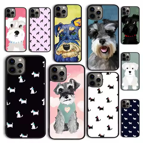 Autumu Miniature Schnauzer dog art Phone Case Cover for iPhone 17 Air 16 16e 15 12 11 13 14 Pro Max Apple Plus Coque
