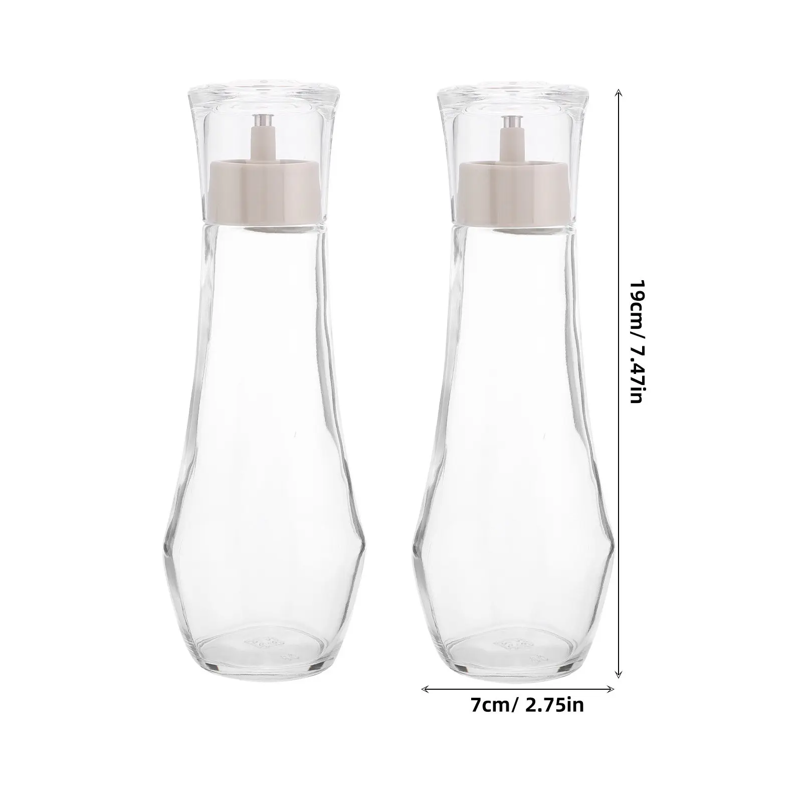 Mouthwash Dispenser Set 2pcs Glass Refillable Countertop Bottle Holder for Bathroom Home Oral Care