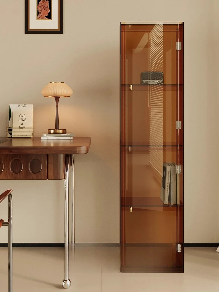 Acrylic display cabinet, bookshelf, living room floor shelf, bookcase and locker integrated