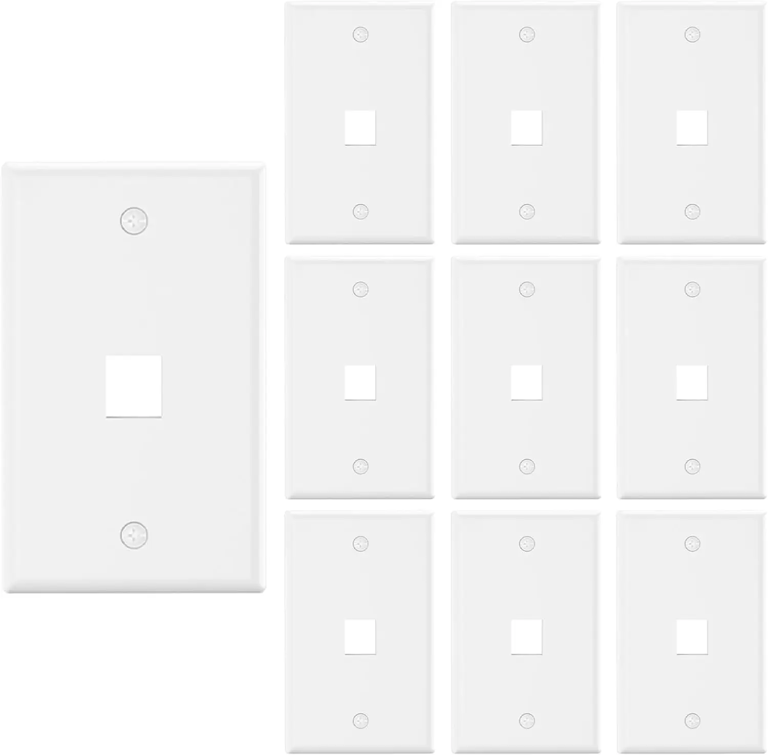 

5/10Pcs Wall Plate，Panel Adapter, Network Adapter, 1-port, 2-port, 4-port, Super Class 5 Class 6, Jack and Modular Inserts