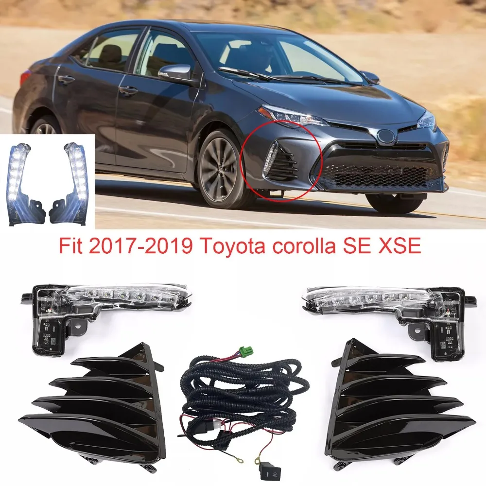 

Подходит для Toyota Corolla SE XSE 2017 2018 2019: Дневные ходовые огни, противотуманные фары и жгут проводов