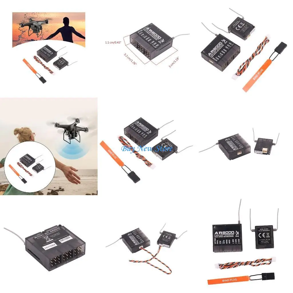

20CE AR8000 Receiving Adapter Satellite Equipped Receiver Precise and Reliable Operation for DX7s DX8 DX9 Dx18