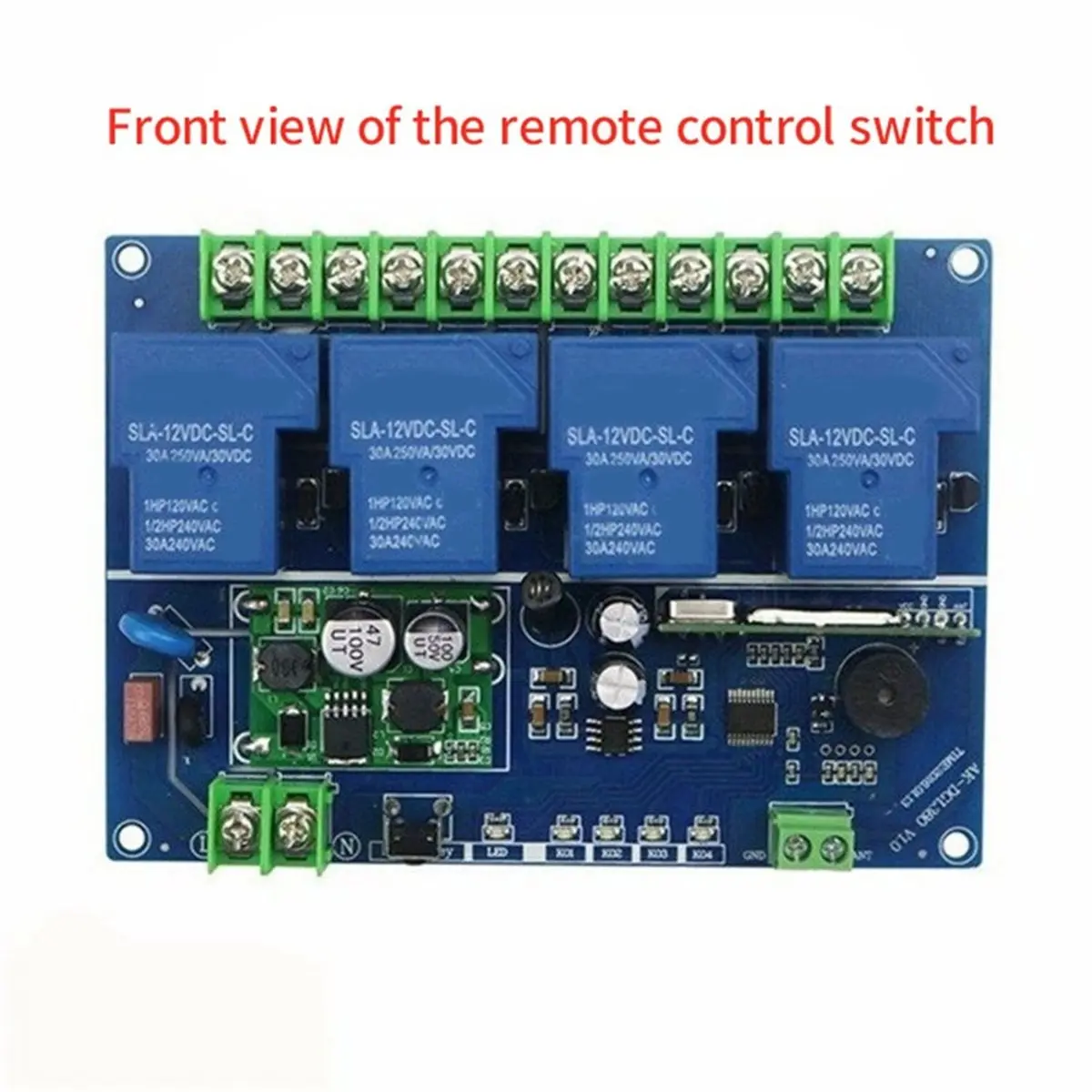

Dynamic DC12V-48V 4CH Wireless Remote Control 30A Garage Doors Switch Transmitter LED Light Switch Relay+433Mhz Remote