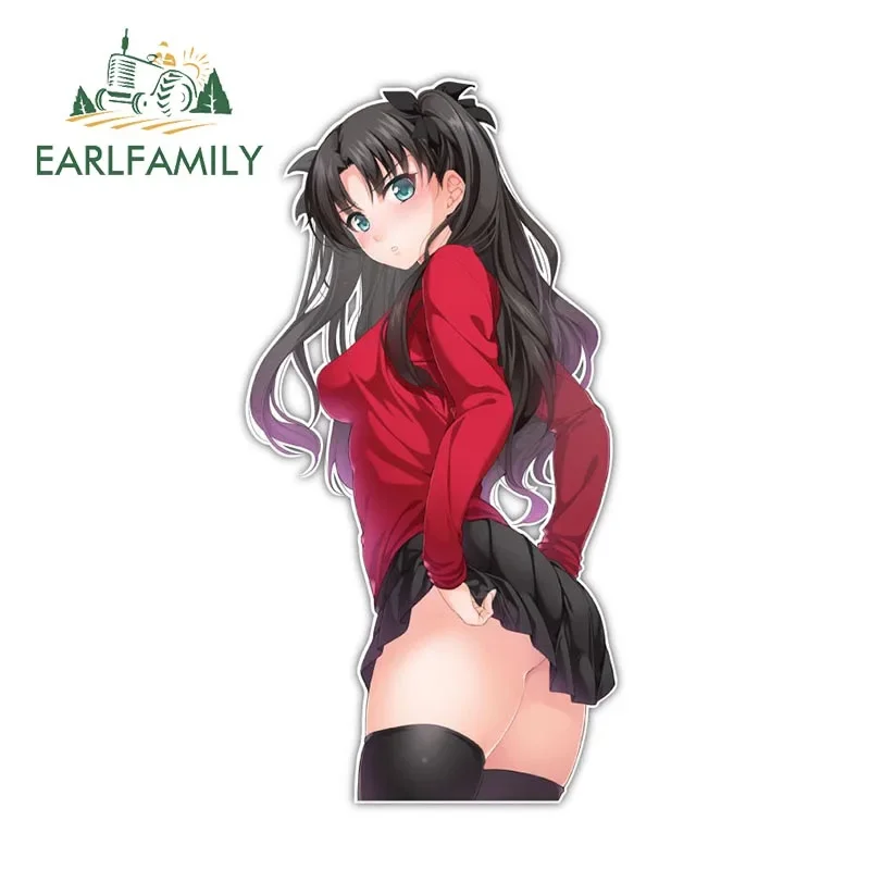 EARLFAMILY Sexy Girl Car Stickers Cartoon Car Styling Vinyl Decal Anime Graphic Window Wiper Tailgate Waterproof Car Accessories