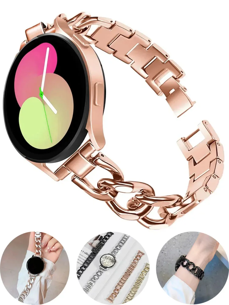 22 20 mm Armband für Samsung Galaxy Watch 7 6 5 4 40 mm 44 mm 5Pro 45 mm Metallarmband 42 mm 46 mm Gear S3 Active 2 für Huawei GT Armband