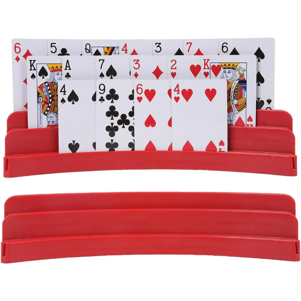 

Three-Layer Playing Cards Holder for Adults & Kids, Hands-Free Card Stand for Poker Game Nights Parties and Family Fun