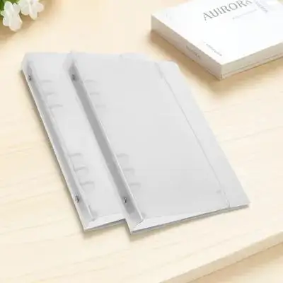 

2pcs A5 Binder Clear Plastic Document Organizer Folder For Office School Use 6 Ring Binders Notebook Shell File Holder Portable