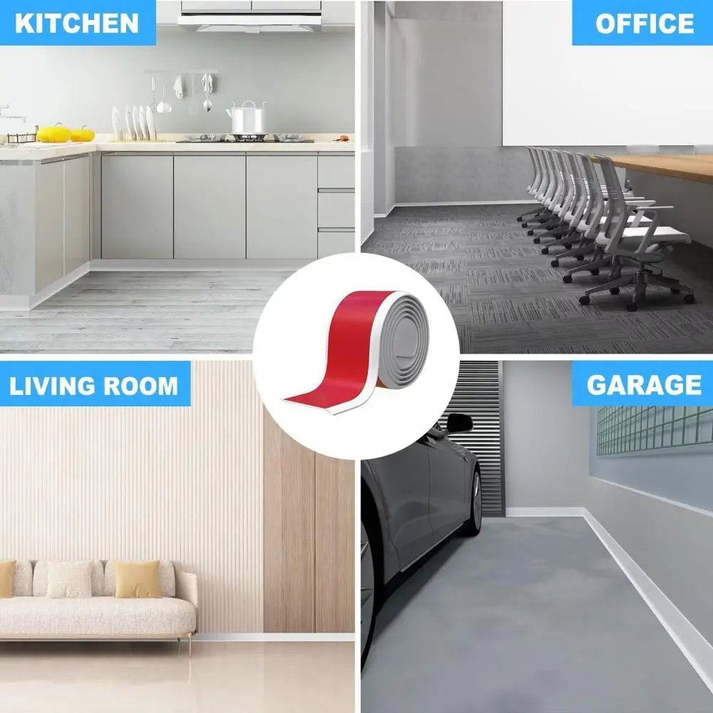 DIY 1M/Roll Baseboard Molding Trim Self Adhesive Anti-collision Wall Baseboard Thickened Flexible
