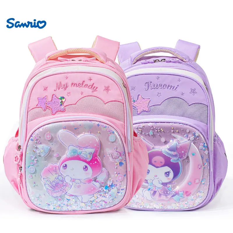 Kawaii My Melody Kuromi School Bags Cinnamoroll Kids Backpack Students Grades 1-3 Bag Spine Protection High Capacity Girls Gift