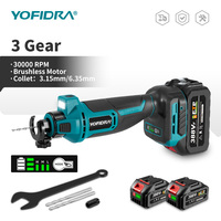 YOFIDRA Brushless Electric Drywall Cut Out Tool Cordless Grinding Machine Cutting Woodworking Power Tool For Makita 18V Battery